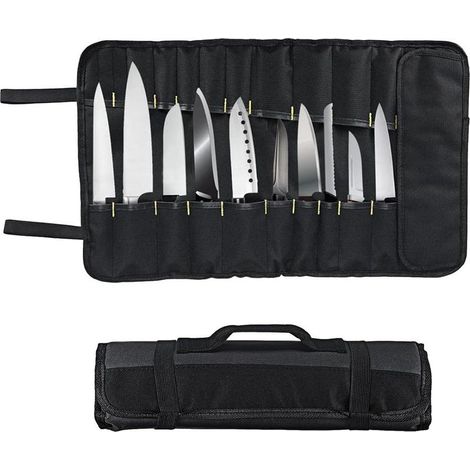 Messeraufbewahrungstasche – Küchenset – Kochmesseretui – Messertasche mit 11 Fächern und Griff – Kochmesseretui – Reisebesteck-Etui (1/5)