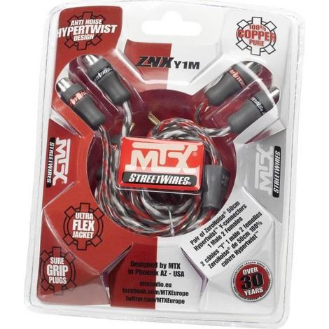 MTX Câble RCA Y StreetWires ZNXY1M 1 Mâle 2 Femelles 50 cm 100% cuivre ZeroNoise