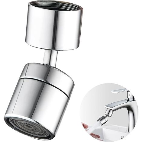 Aérateur de robinet pivotant à 360°, rallonge de robinet, bec de robinet de cuisine, économiseur d'eau pour robinets à filetage extérieur M22 ou filetage intérieur M24 (1/5)