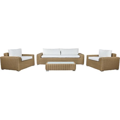 Sofa Set 4 Ratan Sintetico Poliester 248X85X80 (1/5)