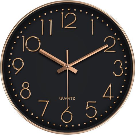 Horloge murale silencieuse pour salon, style simple, tendance et élégant, 30 cm (12 pouces).