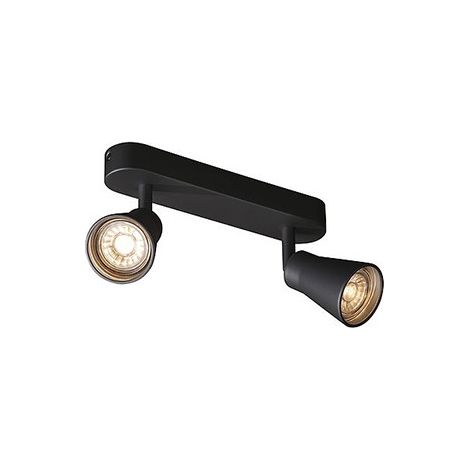 Plafonniers intérieurs LED AVO applique et plafonnier intérieur double noir GU10/QPAR51 2x 50W max - SLV 1000889