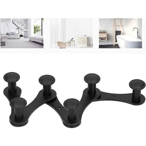 Porte-manteau mural extensible en métal, porte-manteau mural pliable et décoratif avec 5 crochets pour la maison (noir) (1/4)