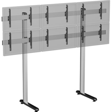 Support TV sur pieds - 6 écrans 50''- 55'' - Hauteur 240 cm - A poser (1/3)
