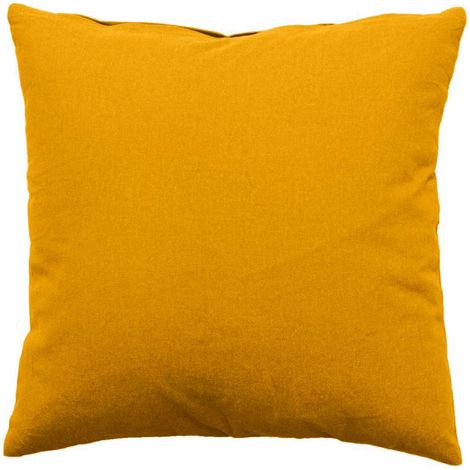 Coussin Déco Uni Déhoussable "Panama" 40x40cm Moutarde