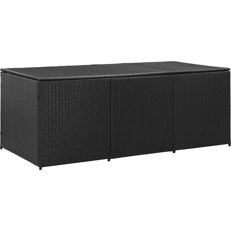 Maison Exclusive - Baule da Giardino in Polyrattan 180x90x70 cm Nero (1/5)