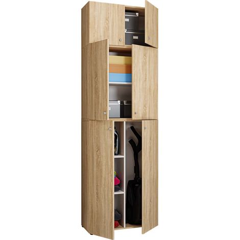 Armoire de nettoyage d'armoire de balai en bois Lona A 223x70x39 - VCM (1/3)
