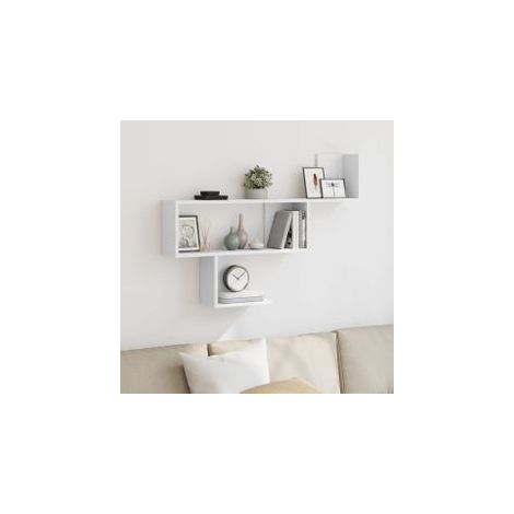 Étagère murale blanc 100x15x70 bois d'ingénierie (1/5)