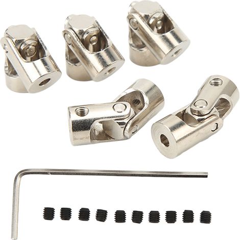 Satz von 5 Universalgelenkwellenverschraubungen 3 mm aus hochfestem Stahl, 2-teilig, für ferngesteuerte Autos oder Boote. (1/5)