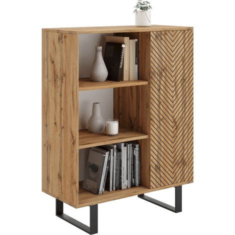 Armadio Fondi rovere craft oro - nero, stile loft