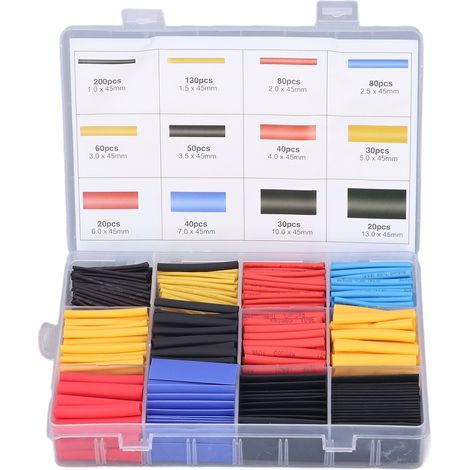 Lot de 780 gaines thermorétractables isolantes 2:1, kit étanche pour câbles électriques (1/5)