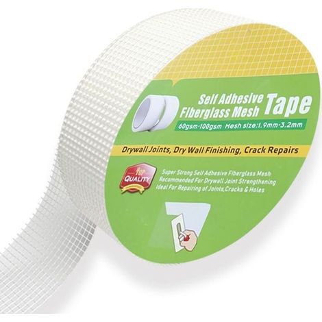 Fiberglass Adhesive Tape 5 cm x 30 m Fiberglass Fabric Adhesive Tape for Crack Filling and Drywall Repair (5 cm x 30 m) (1/5)