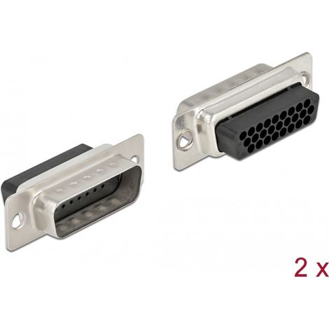 Delock Pinza de sujeción macho D-Sub HD 26, metal, 2 piezas