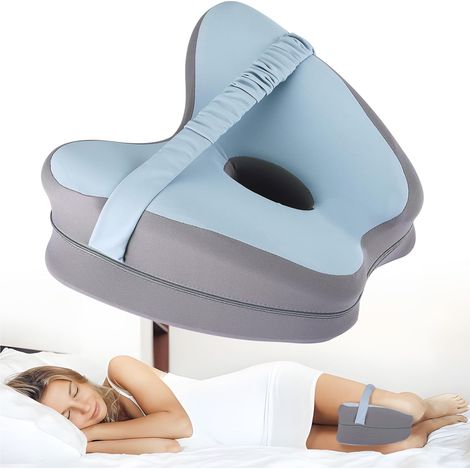 Cuscino per gambe da 2 pezzi per chi dorme su un fianco, cuscino per ginocchia in memory foam, cuscino di supporto per gambe per alleviare il dolore alla schiena, alla sciatica e alle articolazioni (a (1/5)