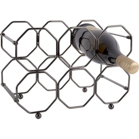 Vilde Portabotellas de vino plegable gris ahumado metal