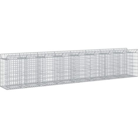 Maison Exclusive - Gabionen-Hochbeet 3 pcs Silber