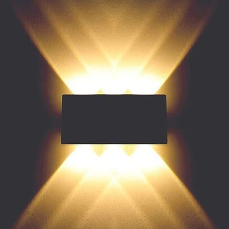 Led exterior wall light,led wall light, wall lights,led exterior wall light, up and down interior wall light 6W waterproof aluminum led wall light IP65 warm white light (black) (1/5)