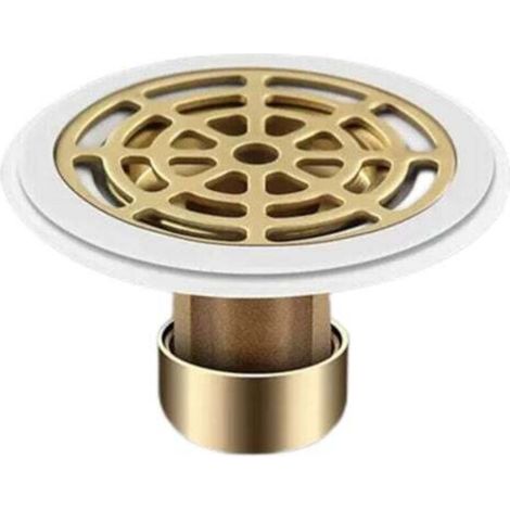 Floor drain, thickened brass odor trap, odor-proof floor drain with rubber ring, prevents odors, suitable for floor drainage holes with a diameter of 27 mm