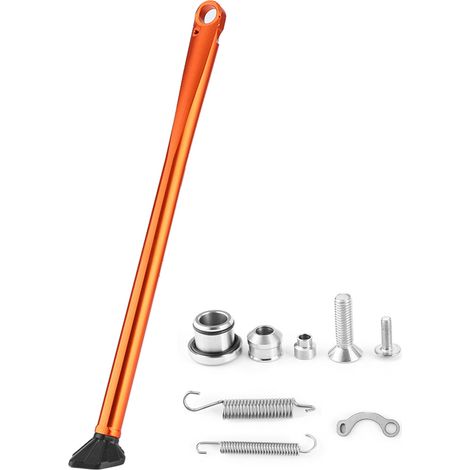 Support latéral en alliage d'aluminium pour motos 150-350, orange et noir, rehausse-béquille stable (1/5)