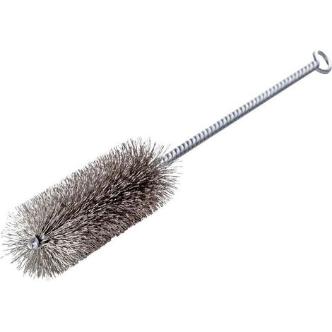 Cylindrical Wire Brush, 300mm Length x 10mm Diameter, 0.15mm Steel Wire, 100mm Handle, Lessmann Brand (1/3)