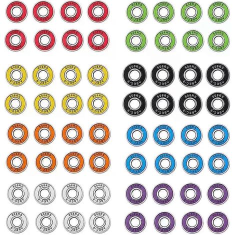 Lot de 8 roulements Abec 9 pour patins à roues alignées, modèle 608RS, 8 mm, pour trottinette, roller, skateboard et accessoires de skate. (1/4)