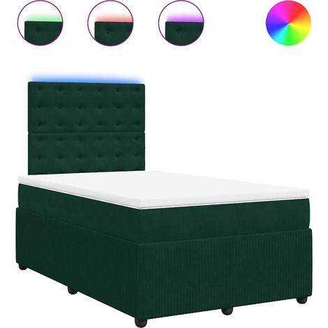 Maison Exclusive - Giroletto a Molle con Materasso Verde Scuro 120x200 cm Velluto