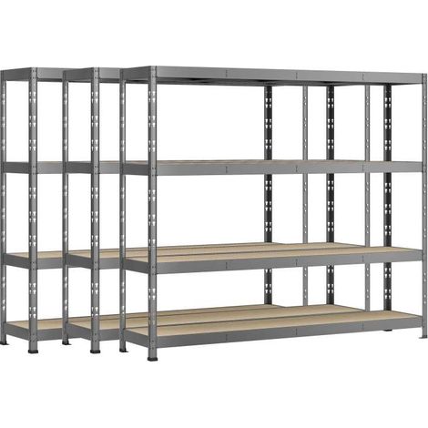 MODULO STORAGE Lot de 3 étagères Rack - 4 plateaux - 220 x 60 cm - charge lourde (1/3)