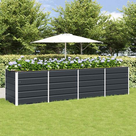 vidaXL Jardinière Anthracite 320 x 80 x 75 cm Acier (1/5)