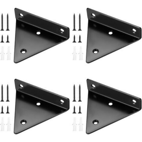 4 Pièces Supports d'étagère Flottants, Supports à Tablettes Muraux Triangulaires Invisibles, Equerre Etagere Murale Métal pour étagèrea (1/5)