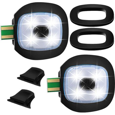 Lot de 2 lampes LED rechargeables USB pour bonnet, lampe frontale de rechange pour chapeau DIY pour hommes et femmes (1/5)