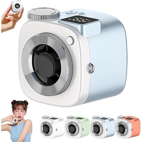 Ventilateur portable caméra LED, 199 vitesses, ventilateur personnel bureau-Bleu (1/4)