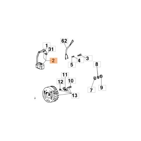 Bobine de pompe à moteur modèles SC150 SC180 SC23 301000379R OLEOMAC