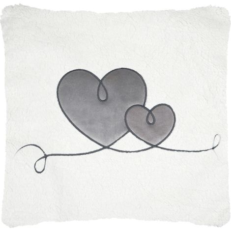 Coussin décoratif à motif cœur Taupe 45x45 cm