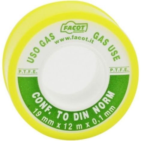 NASTRO P.T.F.E DIN USO GAS H 12 mm x 12 m (Pz.250)