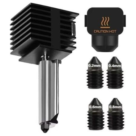 Bambu Lab A1/A1 Mini kit Hotend amovible Assemblage rapide, 0,2/0,4/0,6/0,8 buse en acier trempé à haut débit pièces de rechange pour imprimante 3D (0,2 + 0,4 + 0,6 + 0,8 mm) (1/5)