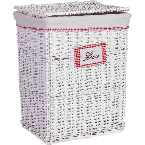 Cesto de ropa de mimbre gris 43x33x55h cm (1/5)