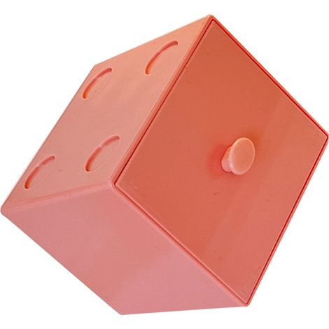Boîte de rangement carrée de bureau en forme de macaron aux couleurs de bonbon, boîte de rangement modulaire librement combinable pour cosmétiques et bijoux, rose n°2. (1/5)