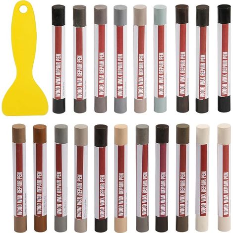 wood filler bars, wood repair pen, 20 colors wood furniture markers for wood flooring, cabinet and panel repair (gray series) (1/5)