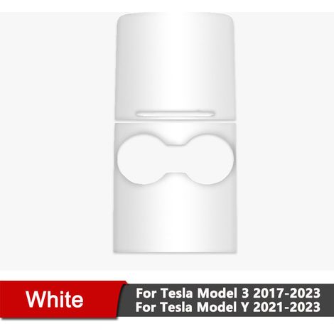 (Blanc 01) Accessoires intérieurs compatibles avec Tesla Model 3 Y en fibre de carbone ABS : support pour la console centrale, le tableau de bord et les garnitures de porte (autocollants). (1/5)