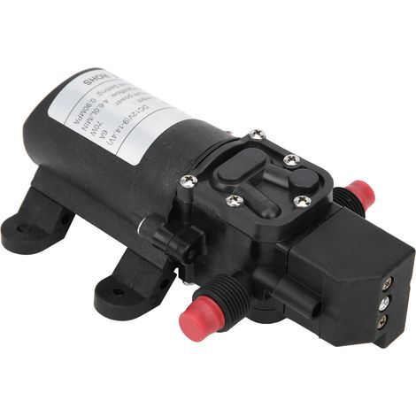 Mini pompe à eau à membrane 2 voies, sortie à droite, débit 6,0 L/min, pression 0,9 MPa, filetage G1/2", 72 W, 12 V (1/5)