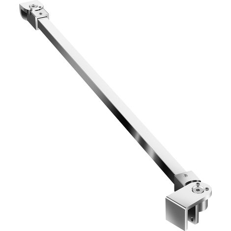 Stabilisateur de paroi de douche, support de douche - Acier inoxydable 304, rotatif à 360°, convient pour verre de 8 à 10 mm, 500 mm - Argent clair (1/5)