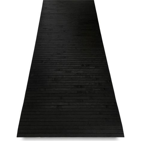 TAPPETO cucina IN LEGNO bamboo WOODY unito NERO Cm. 50x320 (1/5)