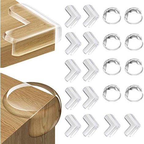 20 Stück transparente Ecken- und Kantenschutzleisten für Babys und Kinder – selbstklebend, aus weichem PVC, für Tische und Möbel (1/5)