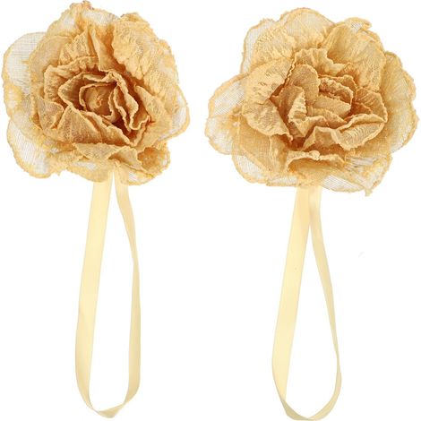 2 pièces embrasses magnétiques vintage fleurs, sans perçage