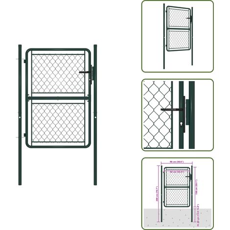 The Living Store Gartentor aus Stahl 100 x 150 cm Grün - Stahl (1/5)
