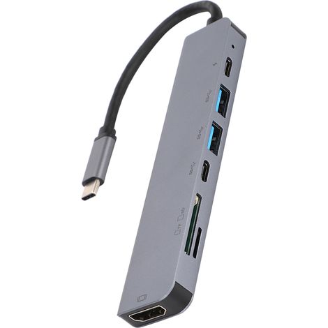 Adaptateur USB-C vers HDMI 7-en-1 avec Port de Charge Rapide PD et Multifonctions (1/5)