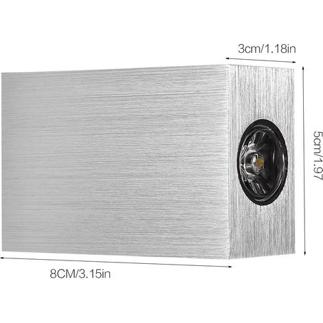 Applique murale en aluminium blanc chaud pour intérieur/extérieur, jardin, couloir (1/5)