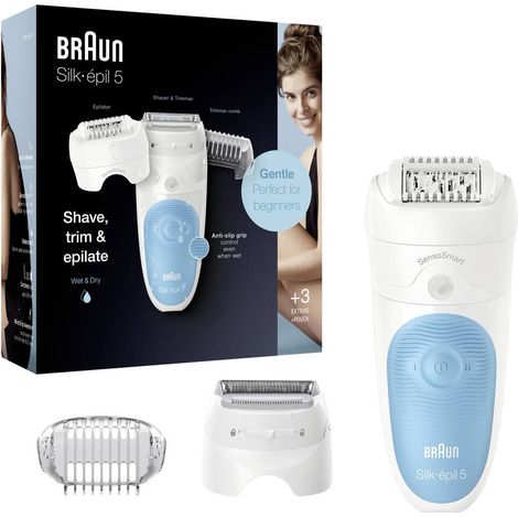 Braun Silk-épil 5 SES 5-605 blanc et bleu épilateur électrique