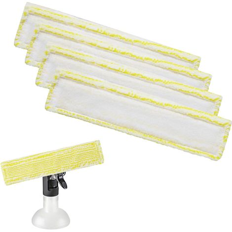 4 Pcs Bonnettes Microfibre Accessoire pour Kärcher Nettoyeu, Tampons d'accessoires pour l'aspirateur de Vitres, Aspirateur de Fenêtre Accessoires, pour Kärcher Nettoyeur de Vitres WV2/WV5 (1/5)