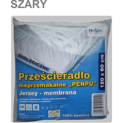 Drap-housse imperméable en jersey pour berceau bébé avec bande élastique de qualité supérieure, 60 x 120 cm, gris (1/5)